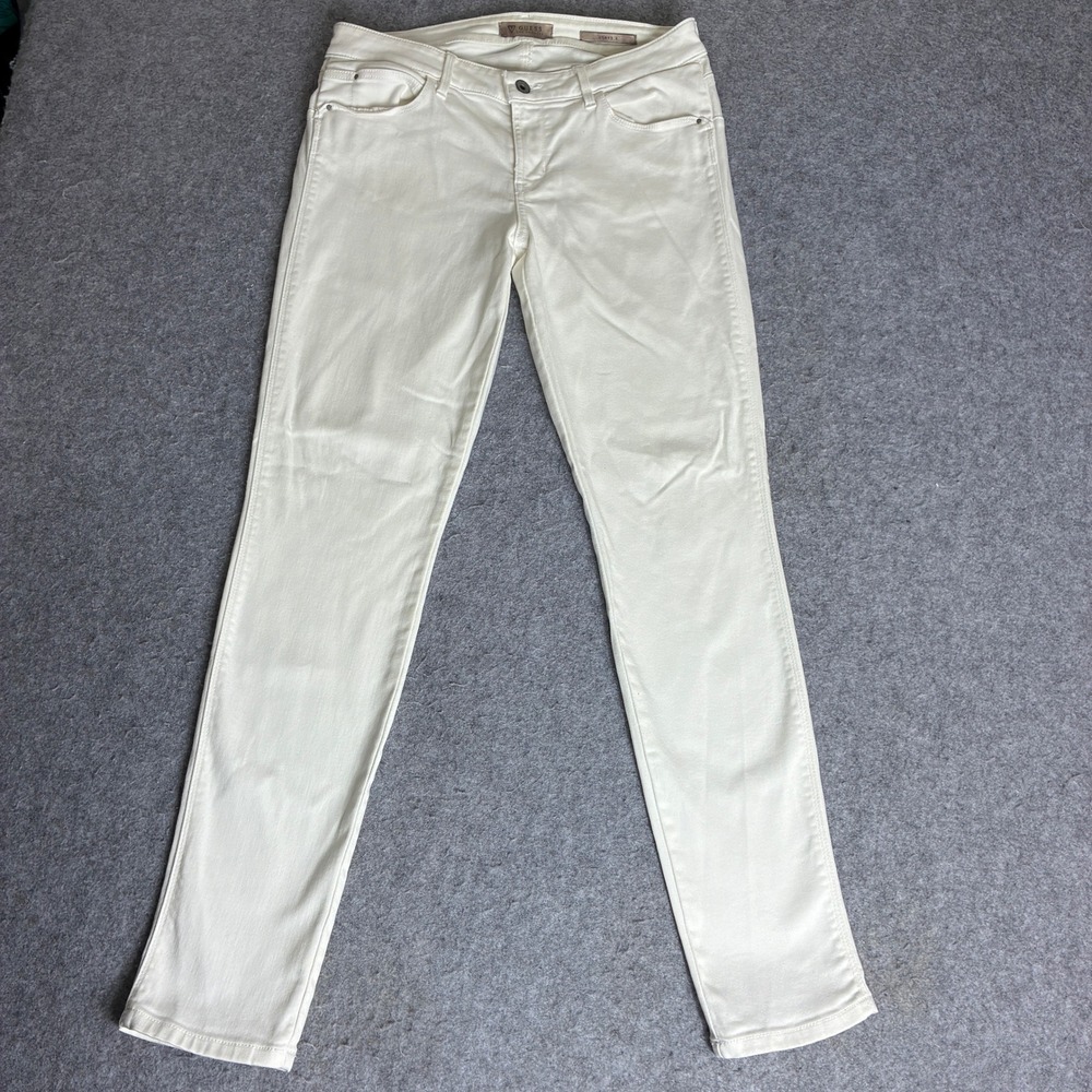 GUESS Curve X Skinny Jeans Women's 32x30 Off White Cream Low Rise Stretch Denim
